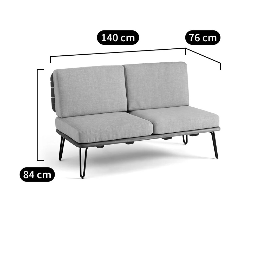 Двухместный диван из акации без подлоконтиков Amra