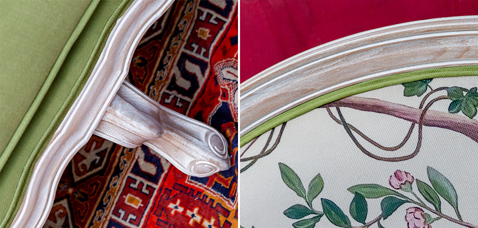 Двухместный диван с зелеными павлинами Emperor's Bird