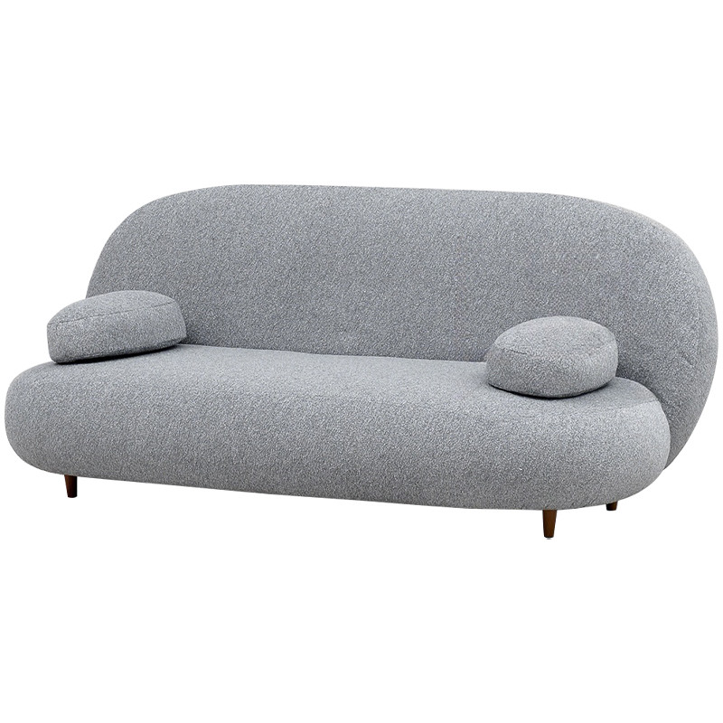 Двухместный диван с мягкой обивкой из ткани серый на деревянных ножках Michael Sofa Grey