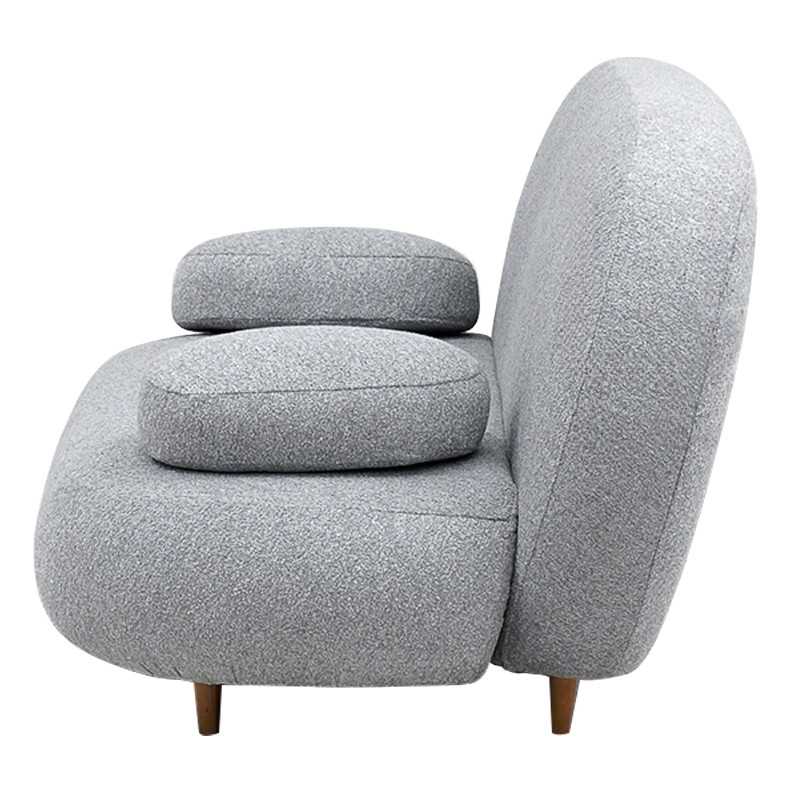 Двухместный диван с мягкой обивкой из ткани серый на деревянных ножках Michael Sofa Grey