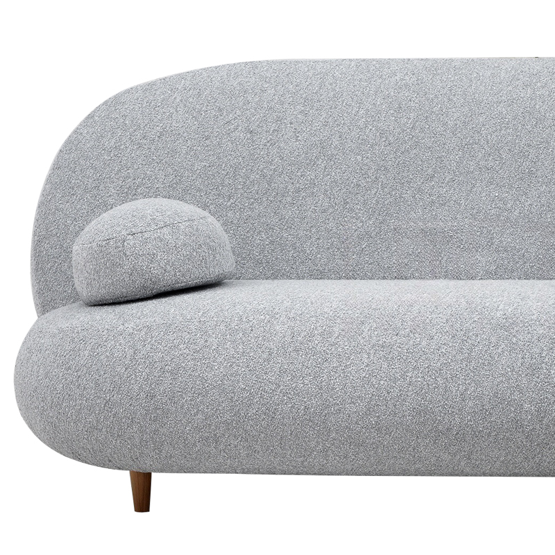 Двухместный диван с мягкой обивкой из ткани серый на деревянных ножках Michael Sofa Grey