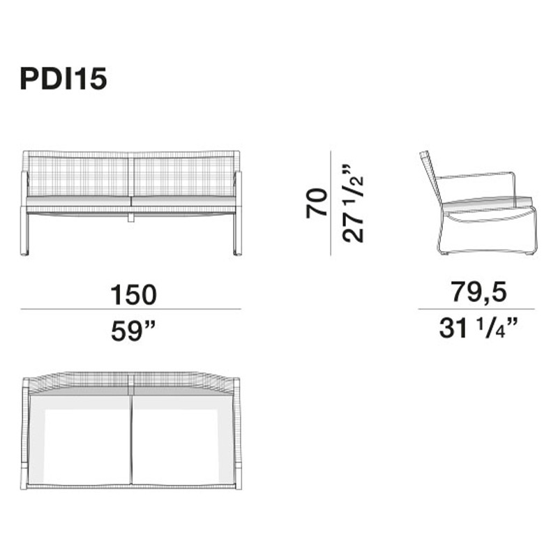 Двухместный уличный диван PHOENIX Sofa