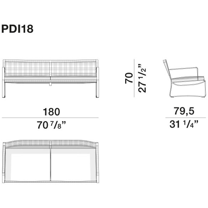 Двухместный уличный диван PHOENIX Sofa
