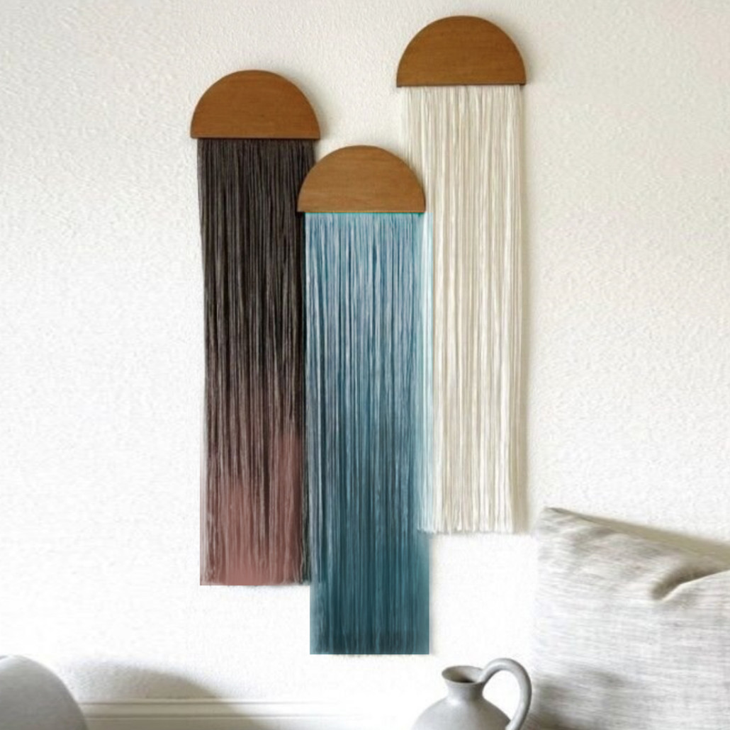 Декор на стену из нитей стиль Бохо Boho Wall Hanging III