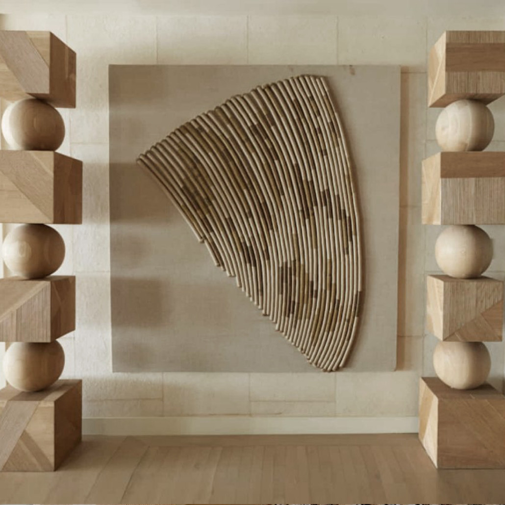 Декор настенный в Эко стиле рафия Malibu wall panel