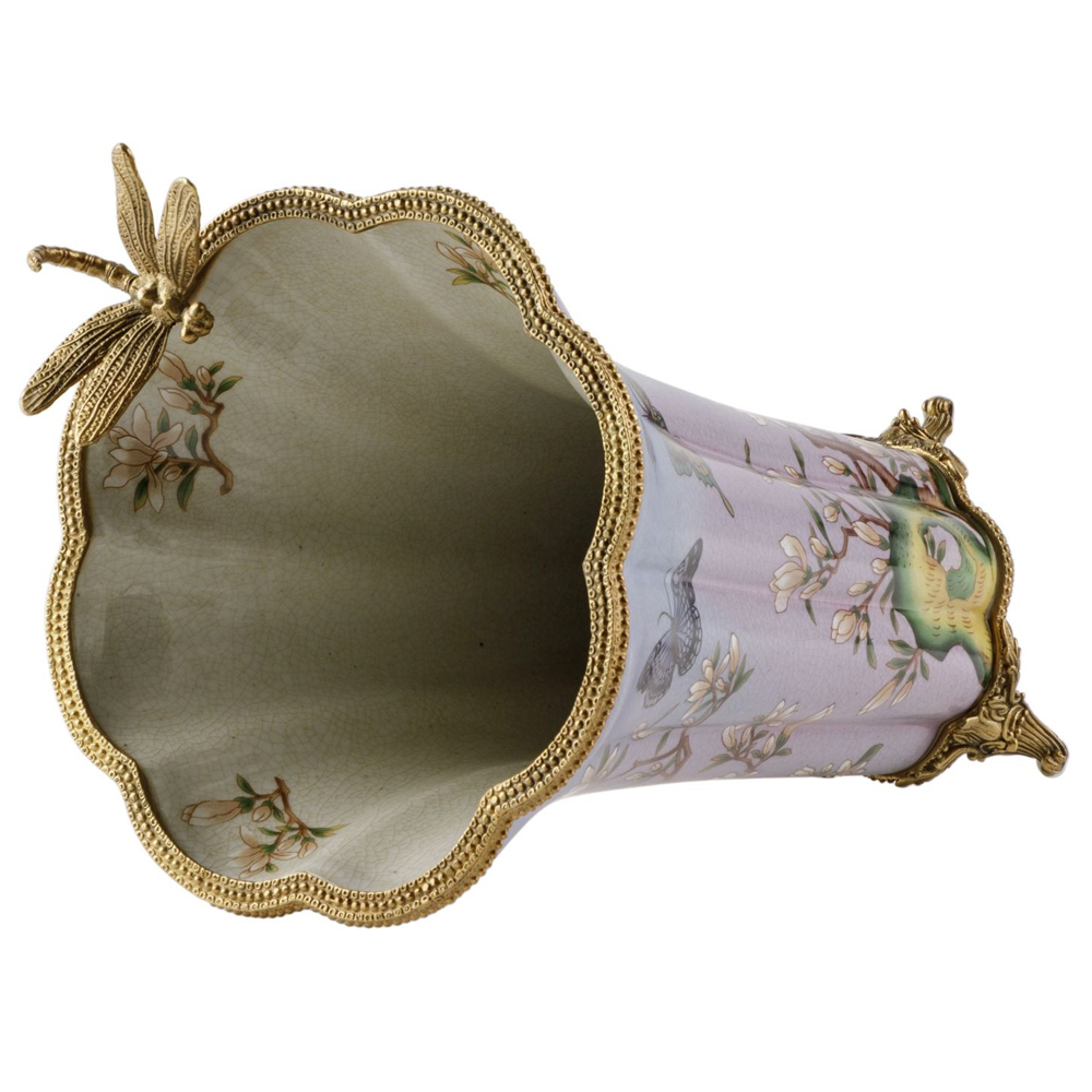 Декоративная ваза из фарфора с бронзовыми вставками Eden Garden