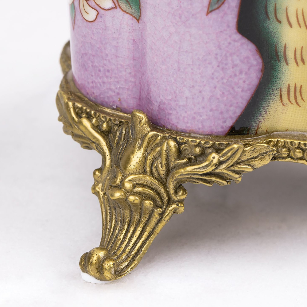 Декоративная ваза из фарфора с бронзовыми вставками Eden Garden