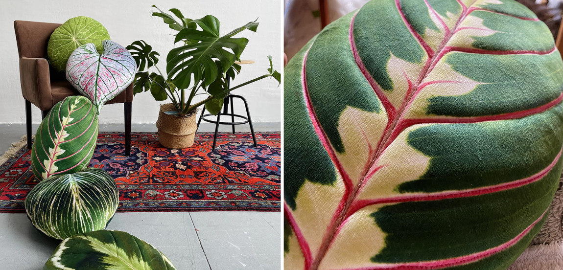 Декоративная подушка Botanical Cushion Maranta Trikolor