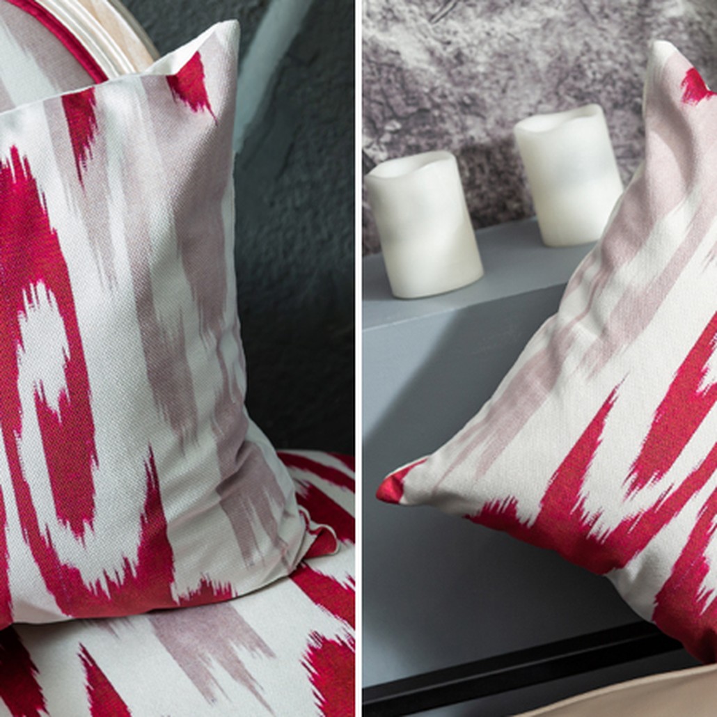 Декоративная подушка Ikat Pattern Красная