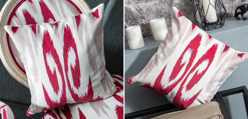 Декоративная подушка Ikat Pattern Красная