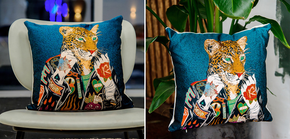 Декоративная подушка Leopard Blue