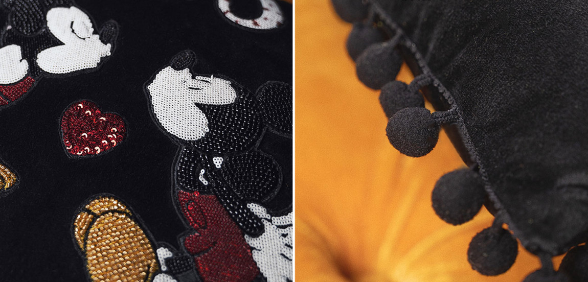 Декоративная подушка с Аппликацией и пайетками Gucci Mickey and Minnie Mouse