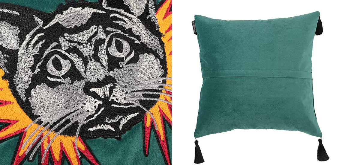 Декоративная подушка с вышивкой Стиль Gucci Cat Cushion
