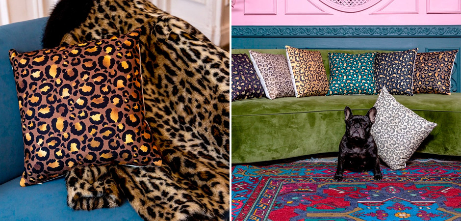 Декоративная подушка с леопардовым принтом Wild animals Dark