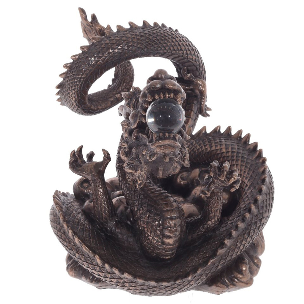 Декоративная статуэтка Дракон Fuzanglong Dragon Dark Bronze Statuette