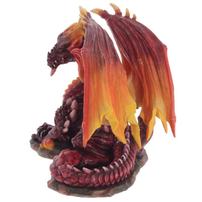 Декоративная статуэтка Дракон Красный Red Dragon with Orange Wings Statuette