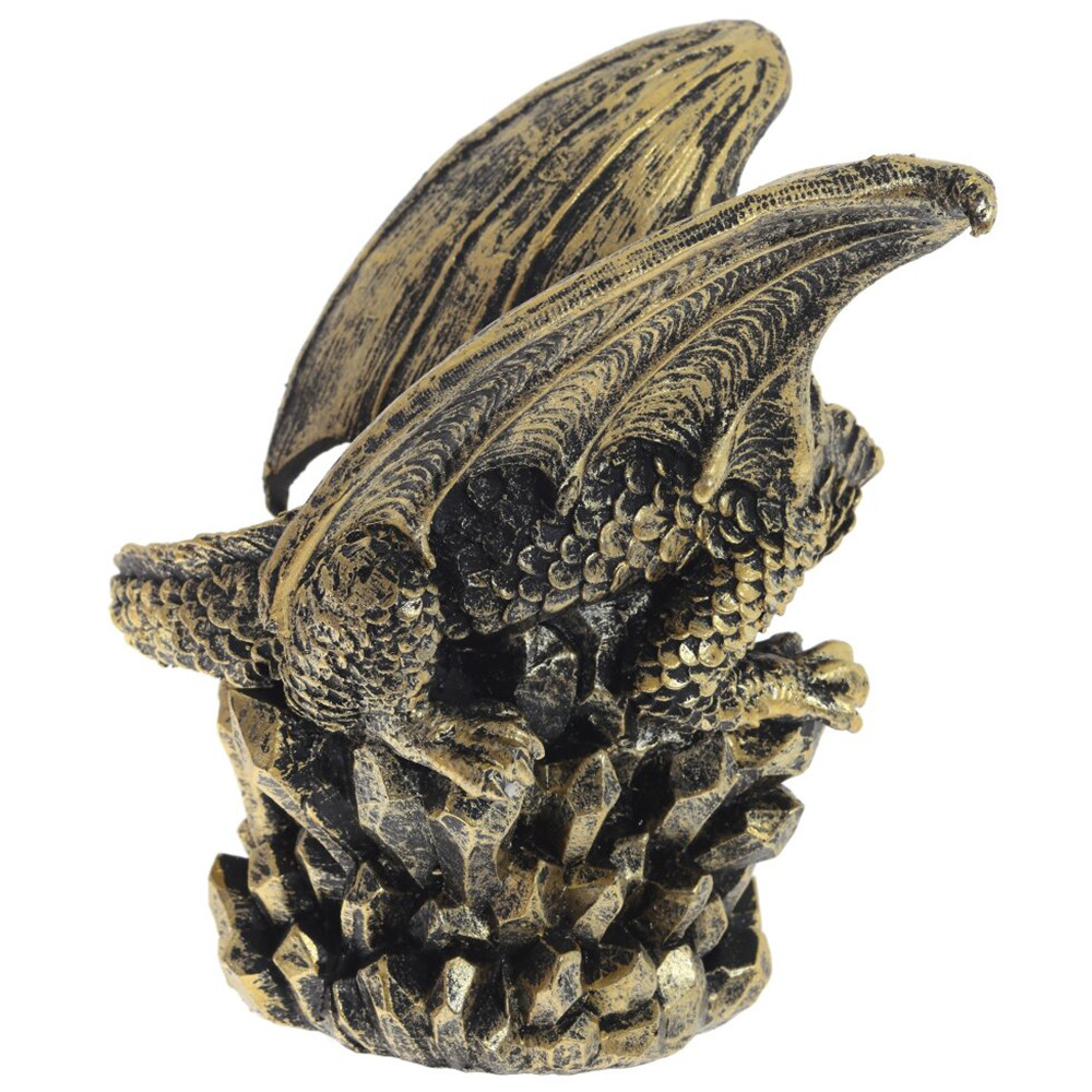 Декоративная статуэтка Дракон со стеклянным шаром Dragon and Glass Ball Gold Black