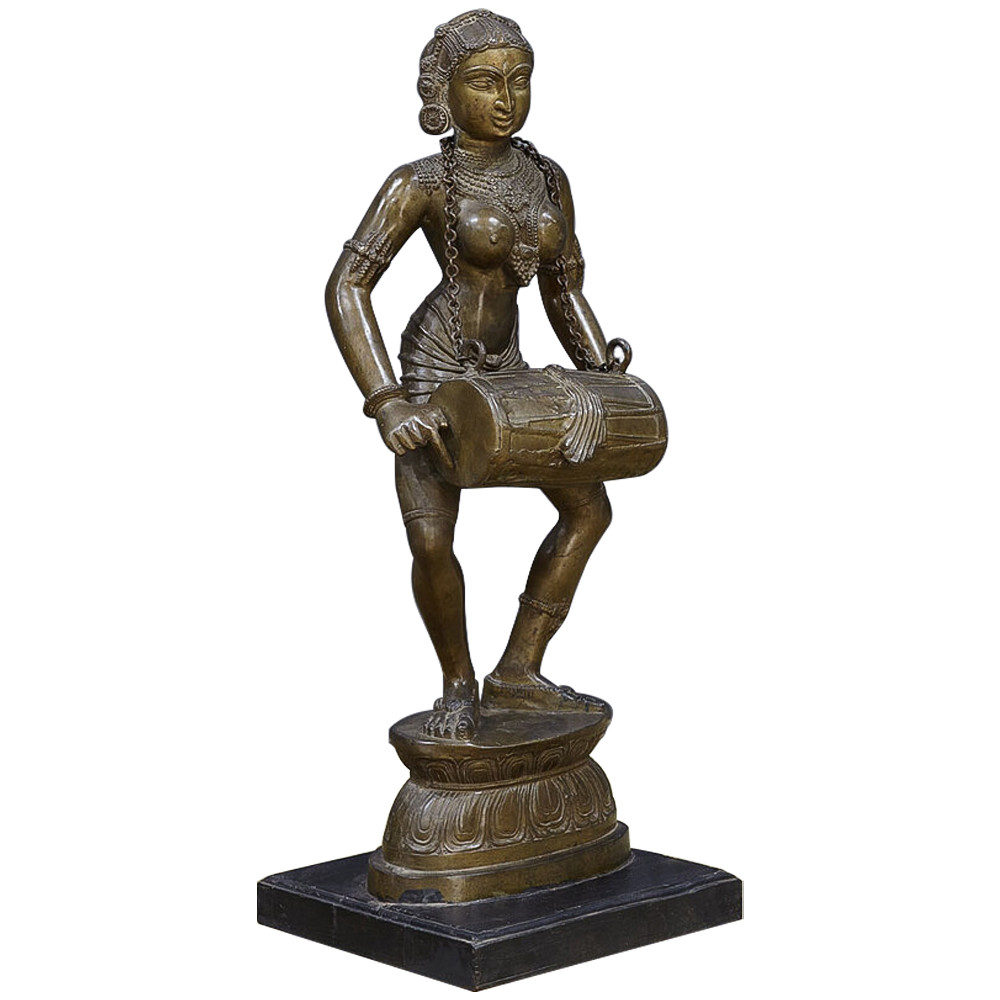 Декоративная статуэтка из латуни Dancing Woman with Mridangam