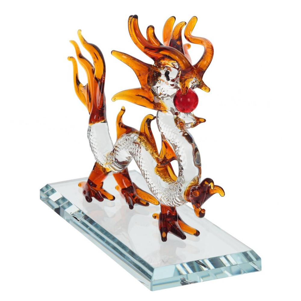 Декоративная стеклянная статуэтка Дракон Glass Dragon Statuette