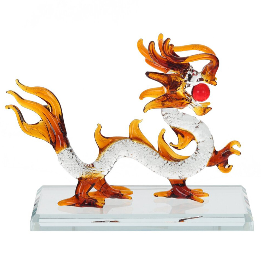 Декоративная стеклянная статуэтка Дракон Glass Dragon Statuette