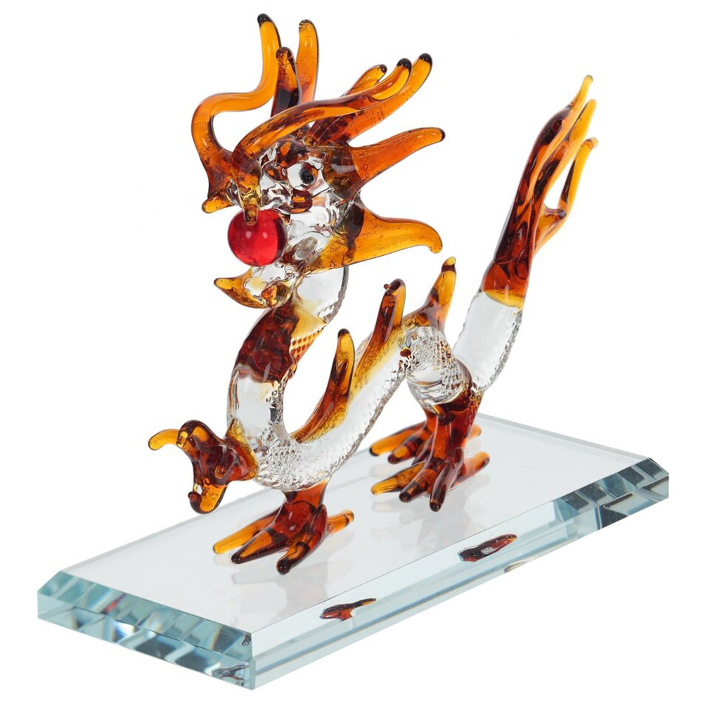 Декоративная стеклянная статуэтка Дракон Glass Dragon Statuette