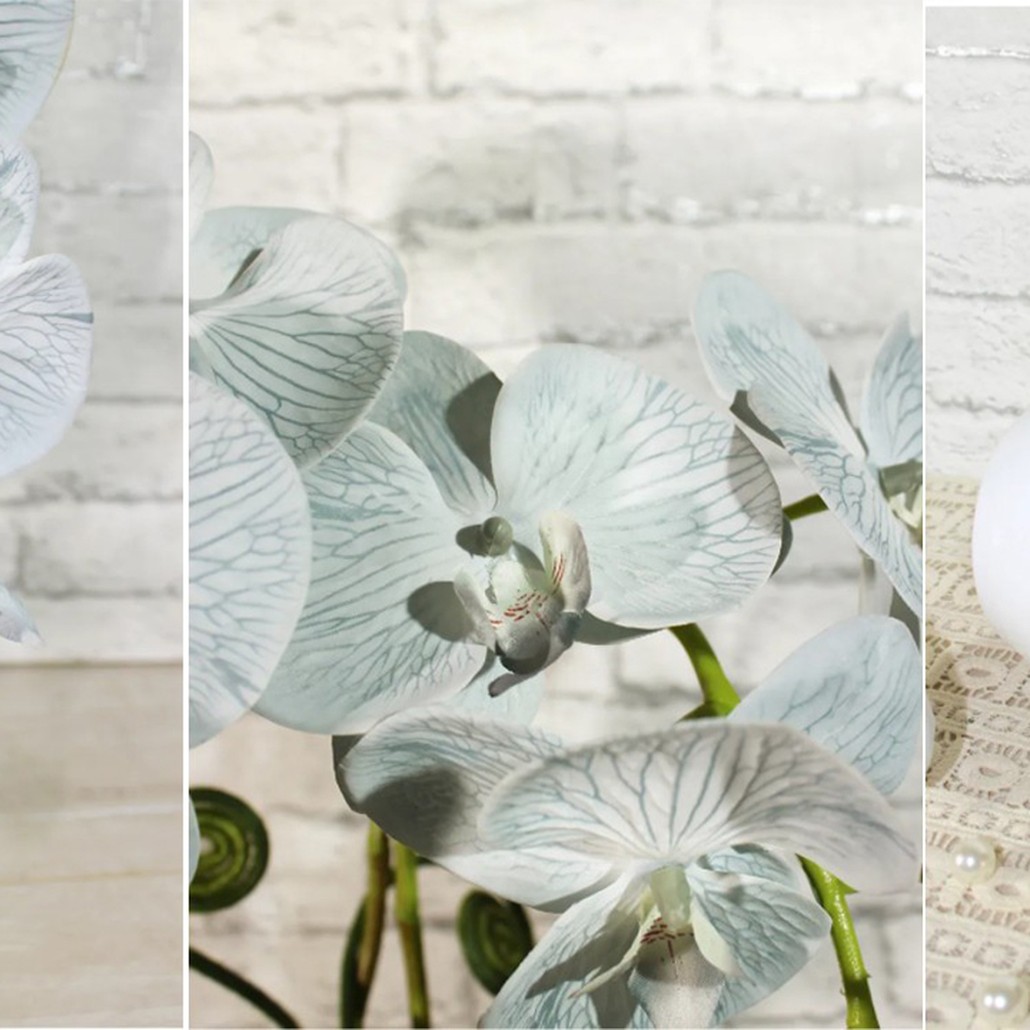 Декоративный искусственный цветок Orchid gray