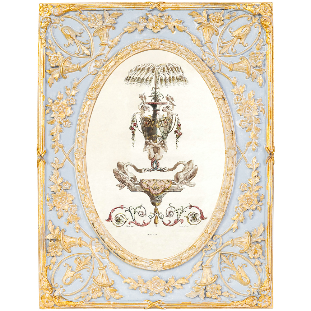 Декоративный постер в раме с рельефным растительным узором арабески New Collection of Arabesques Poster