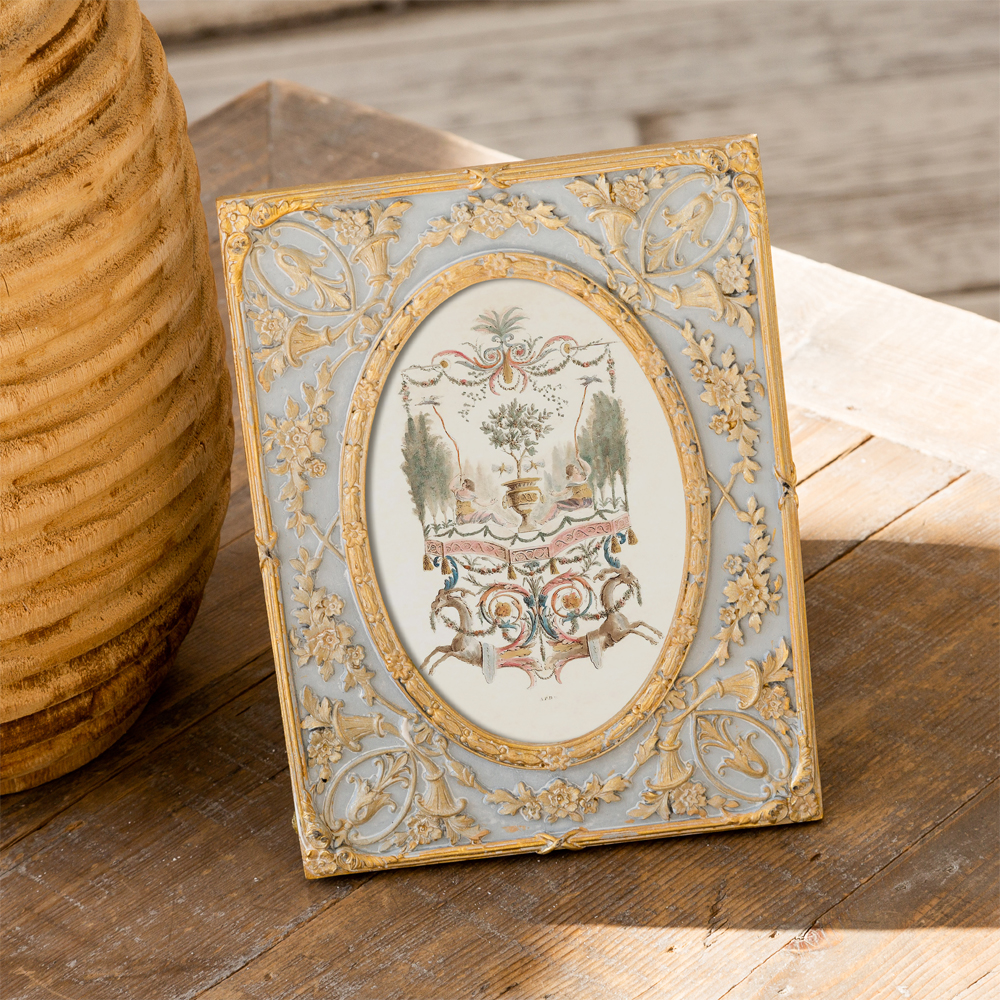 Декоративный постер в раме с рельефным растительным узором арабески New Collection of Arabesques Poster