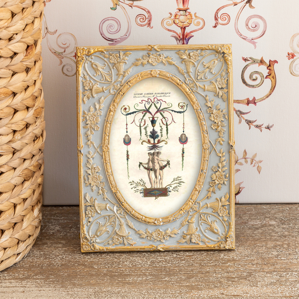 Декоративный постер в раме с рельефным растительным узором арабески New Collection of Arabesques Poster