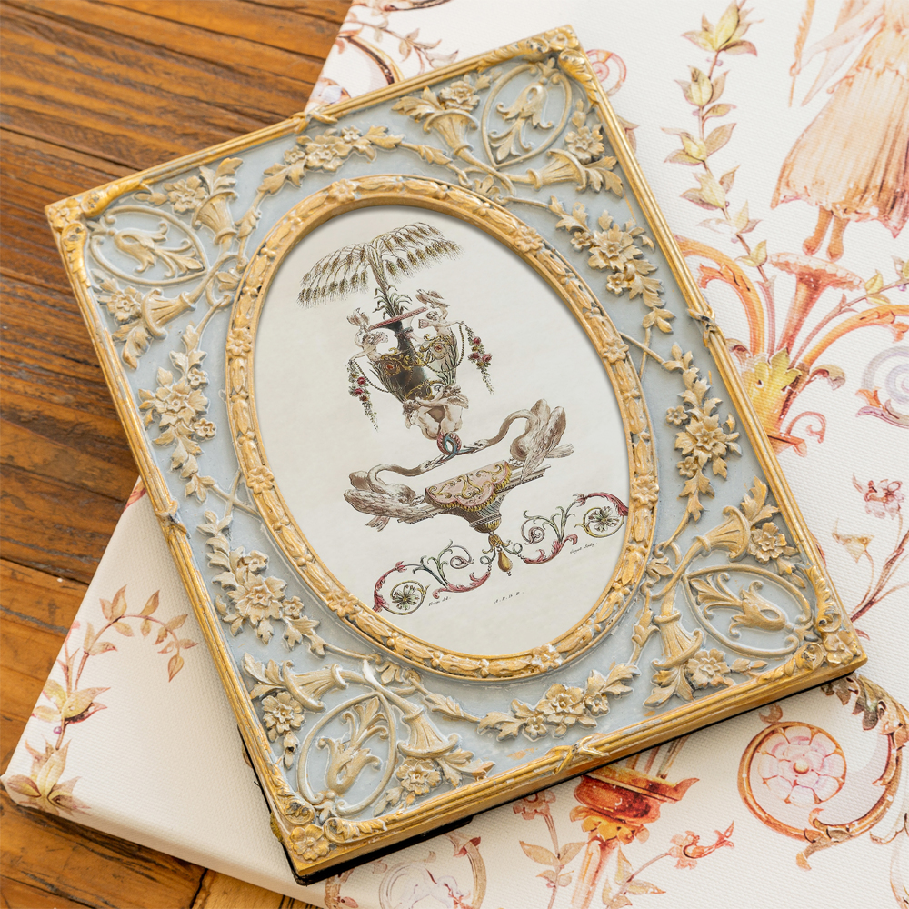 Декоративный постер в раме с рельефным растительным узором арабески New Collection of Arabesques Poster