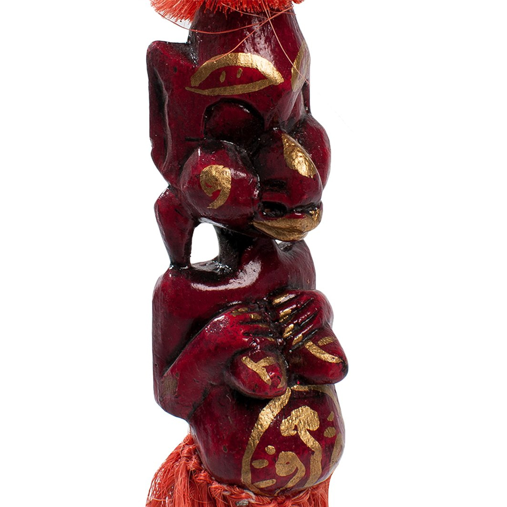 Деревянная декоративная статуэтка Asmat Red Straw Headdress Statuette Red