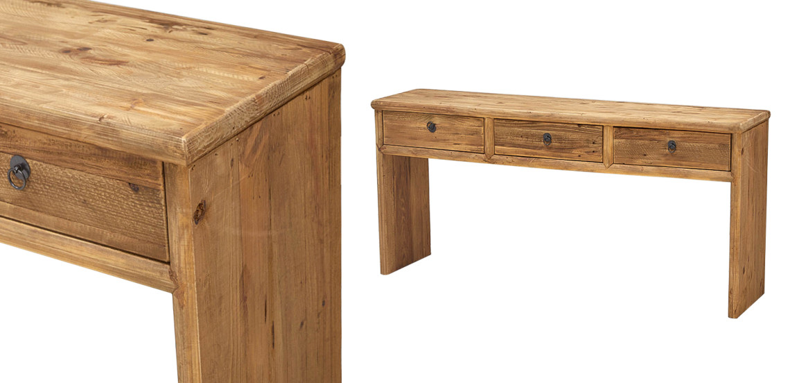 Деревянная консоль с 3-мя ящиками Gillian Wood Console