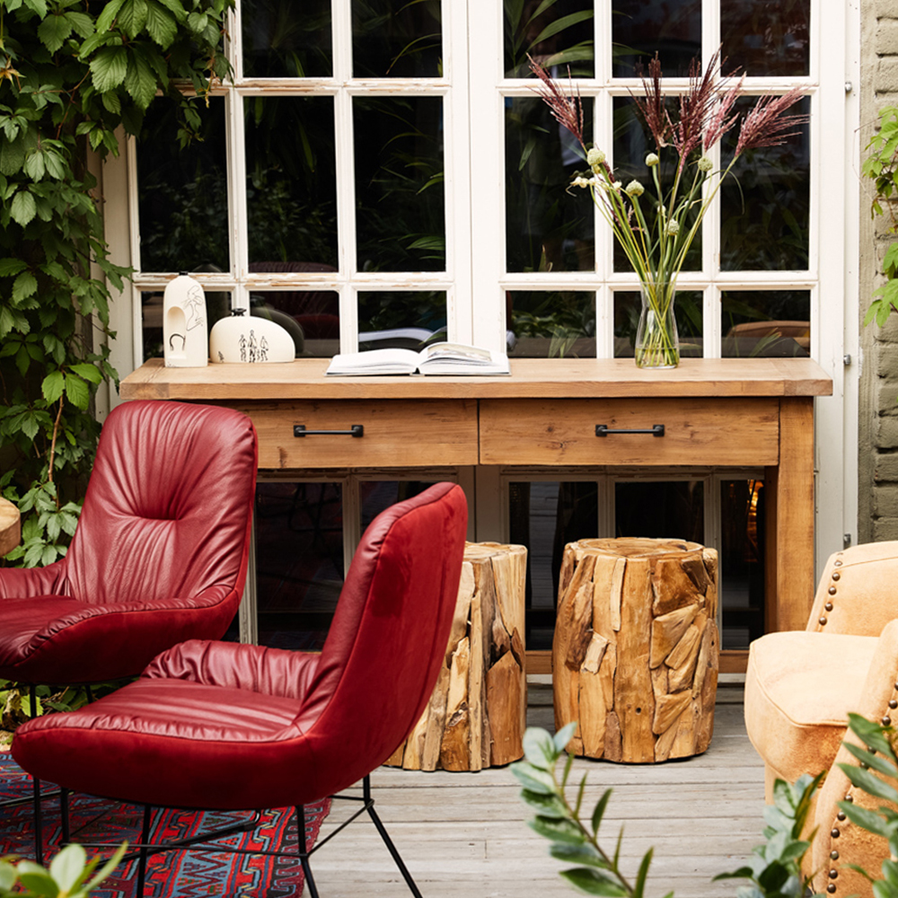 Деревянная консоль с двумя ящиками Pio Wooden Console