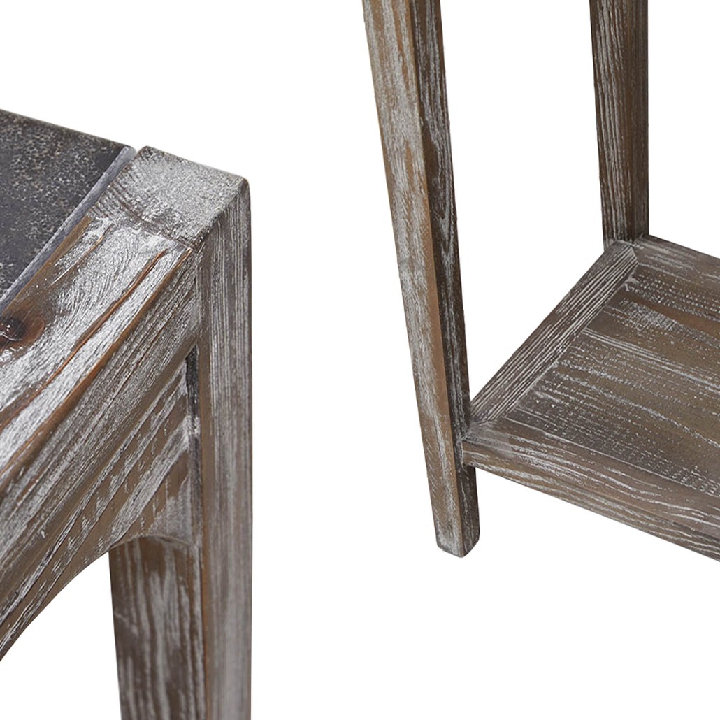 Деревянная консоль с каменной столешницей Beata Wood Console