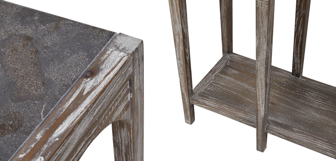 Деревянная консоль с каменной столешницей Beata Wood Console