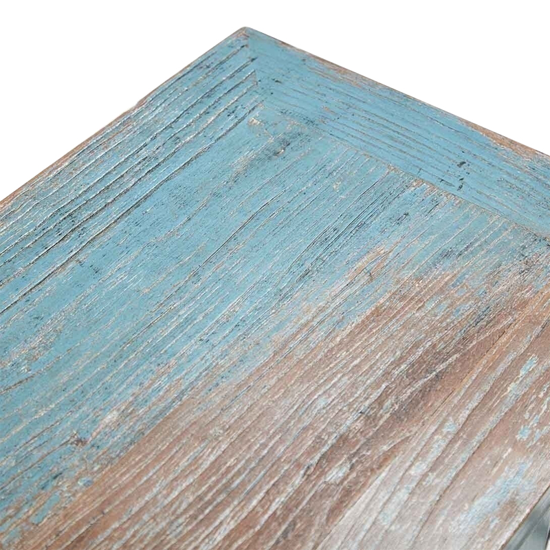 Деревянная ТВ-тумба в китайском стиле с 4-мя ящиками и резным декором голубая Luo Chinese TV Stand Blue