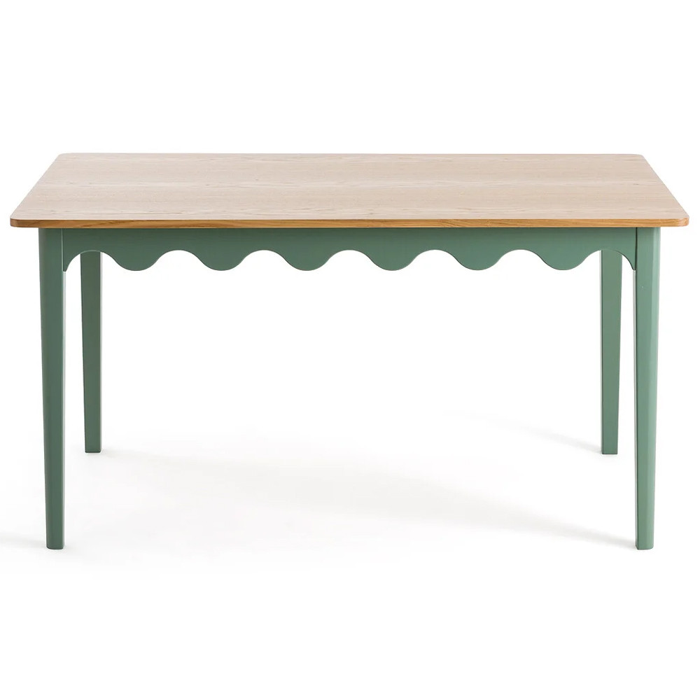 Деревянный обеденный стол Wavy Wooden Dining Table Green