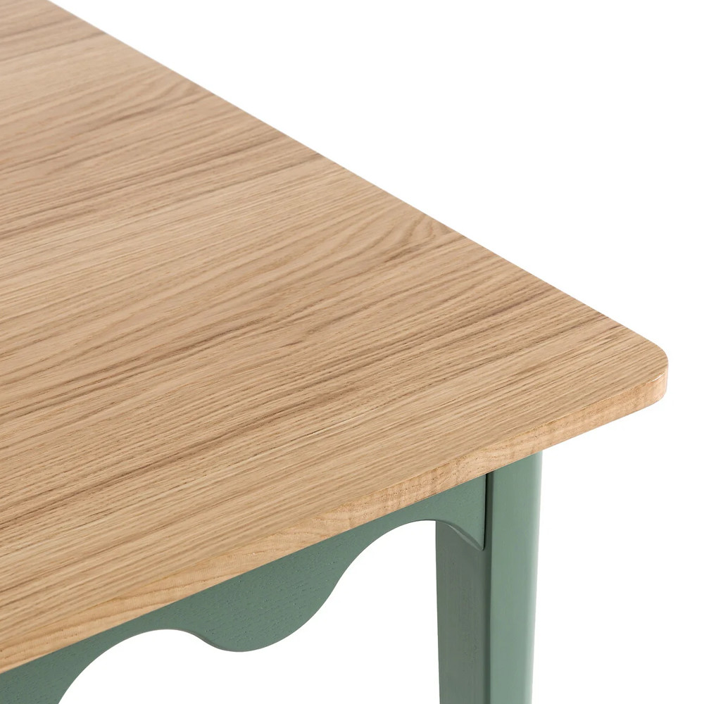 Деревянный обеденный стол Wavy Wooden Dining Table Green