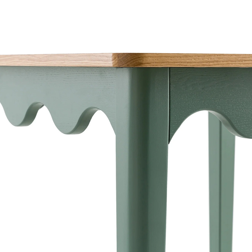 Деревянный обеденный стол Wavy Wooden Dining Table Green