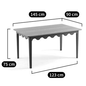 Деревянный обеденный стол Wavy Wooden Dining Table Green