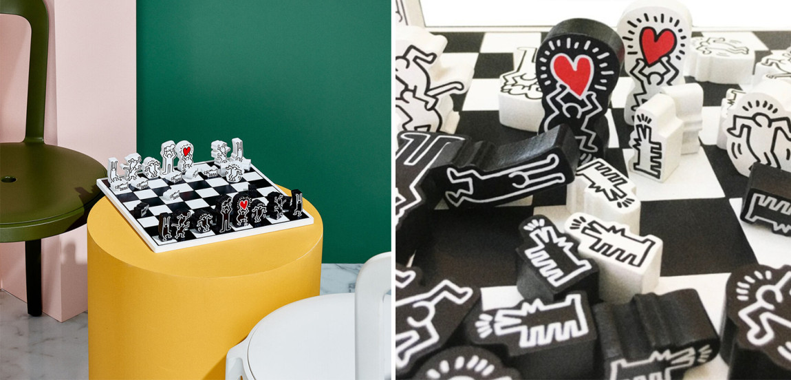 Деревянный шахматный набор Keith Haring Chess Set