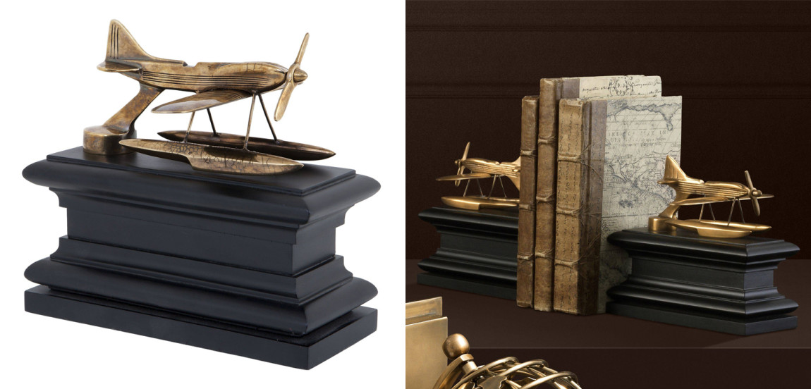 Держатель для книг Eichholtz Bookend Hydroplane set of 2 brass