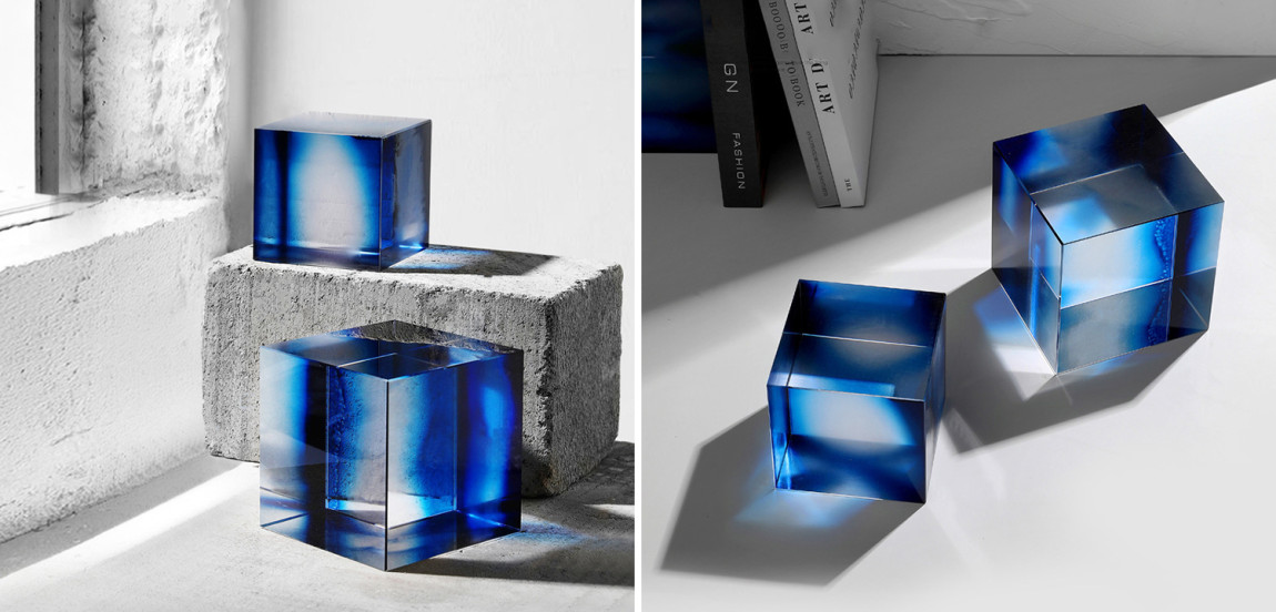 Держатель для книг комлект из 3-х Синих Кубов BUZAO studio