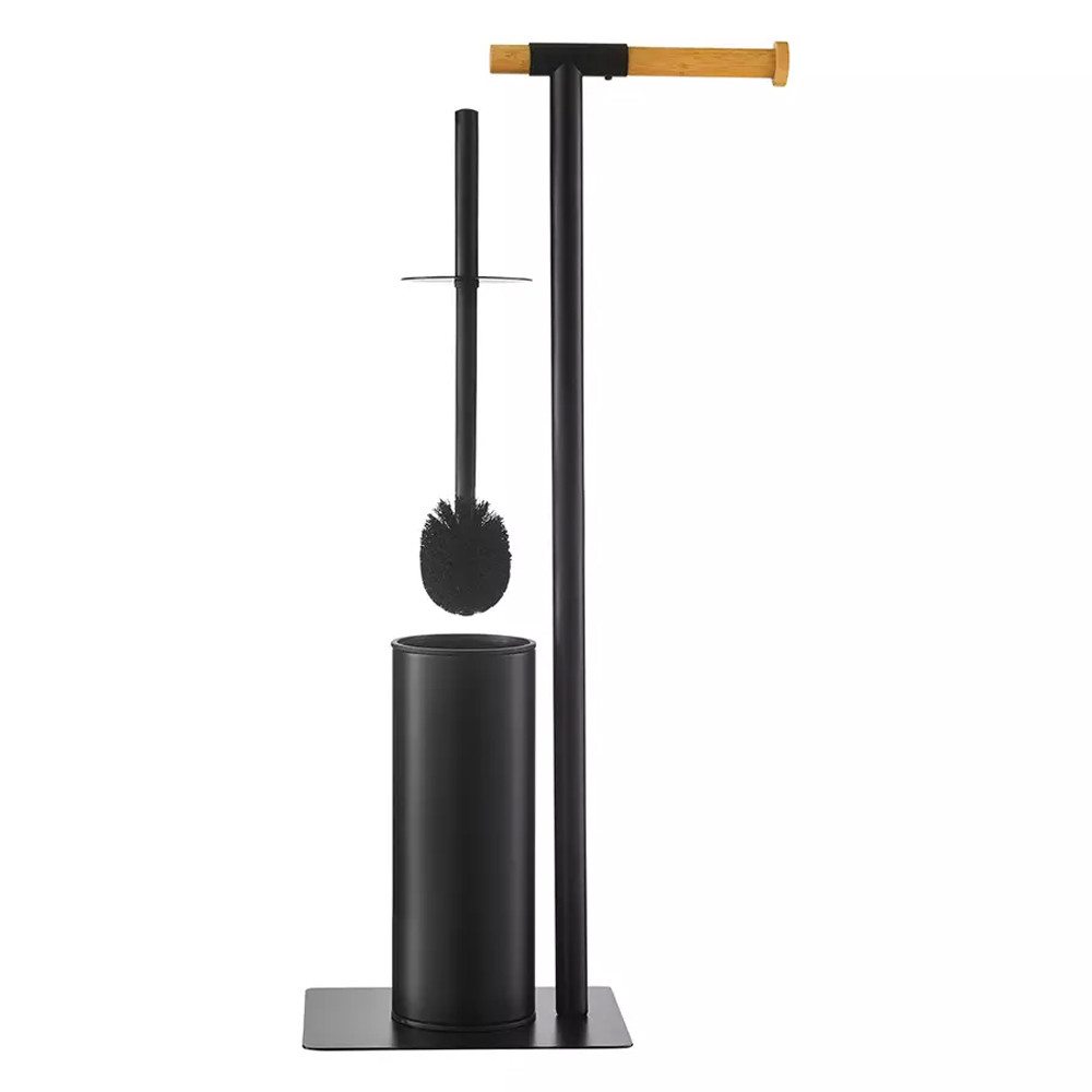 Держатель для туалетной бумаги с ершиком Black Bathroom Accessory
