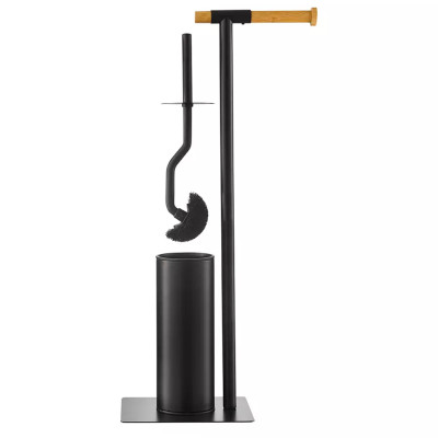 Держатель для туалетной бумаги с ершиком Black Bathroom Accessory