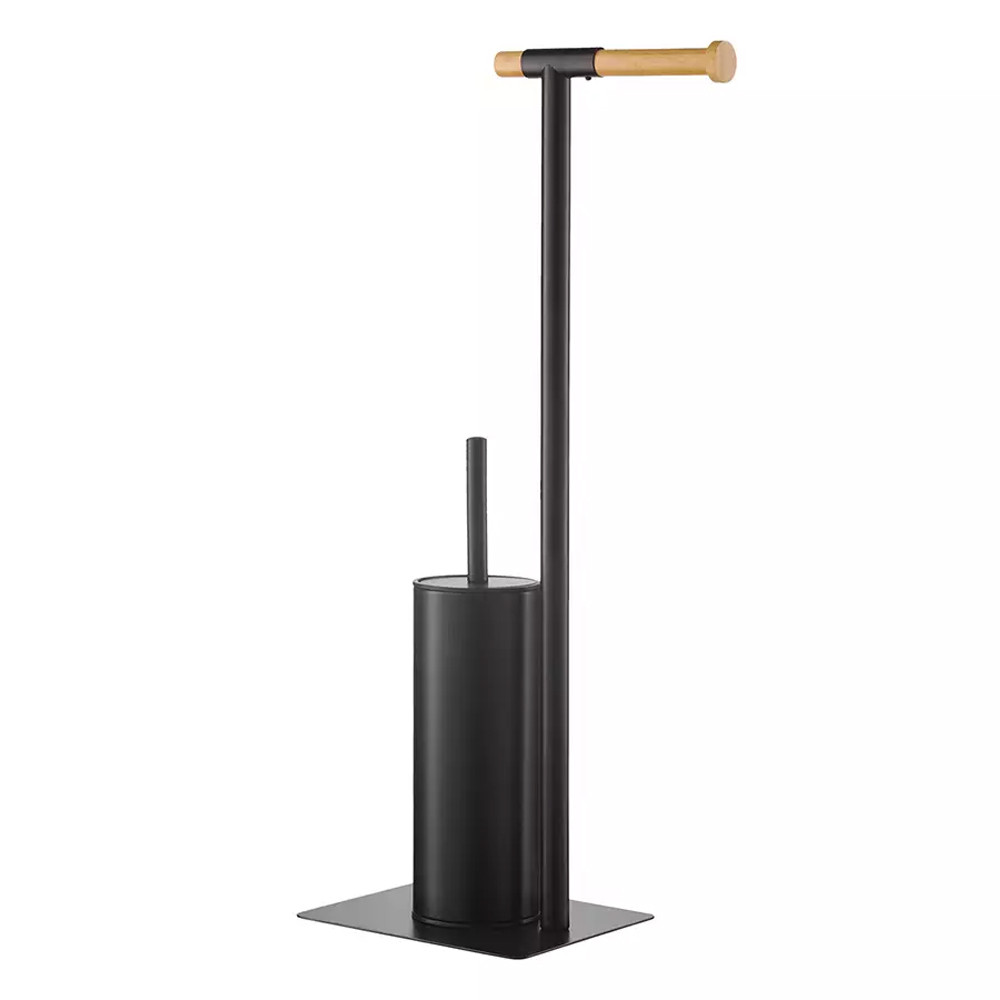 Держатель для туалетной бумаги с ершиком Black Bathroom Accessory