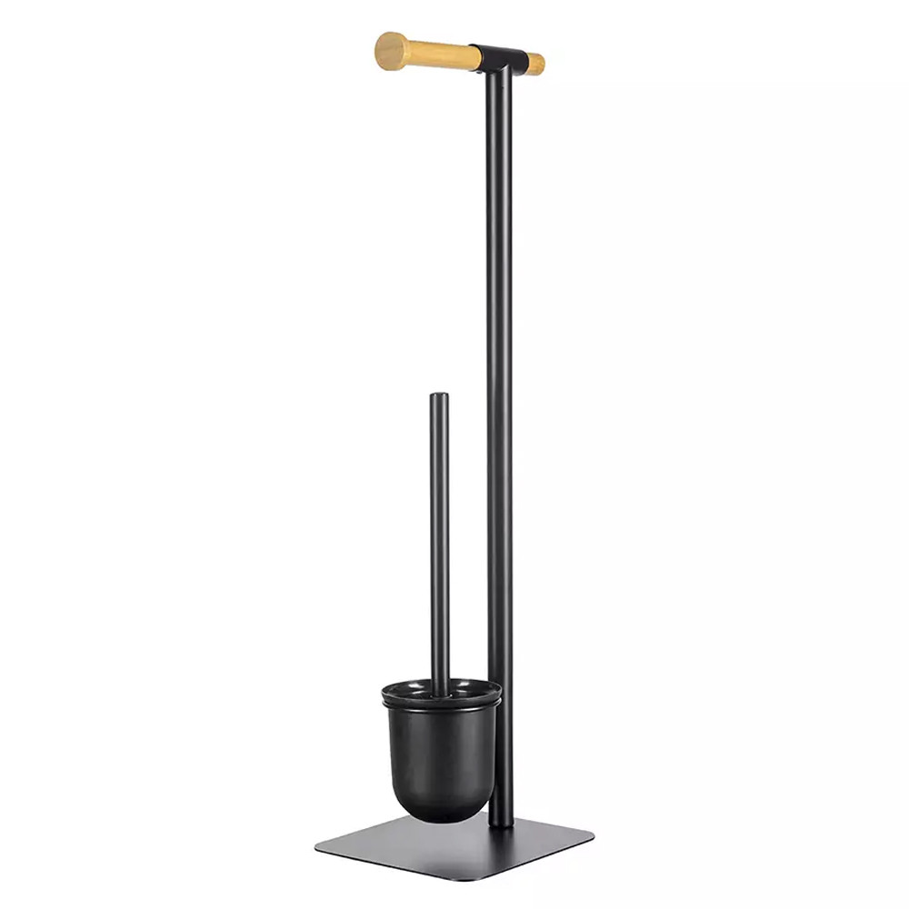 Держатель для туалетной бумаги с подвесным ершиком Black Bathroom Accessory