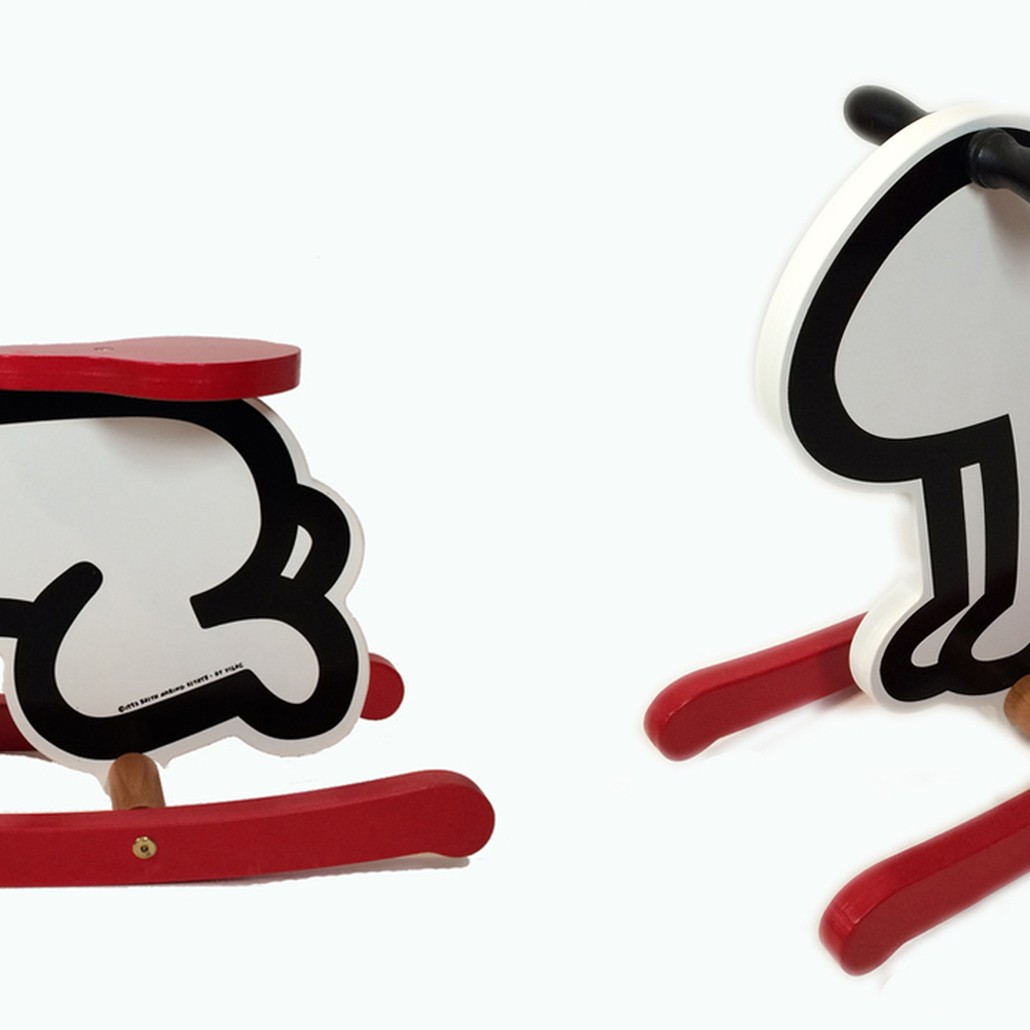Детская деревянная качалка VILAC KEITH HARING ROCKER BABY TOY-WHITE