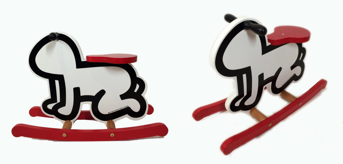 Детская деревянная качалка VILAC KEITH HARING ROCKER BABY TOY-WHITE