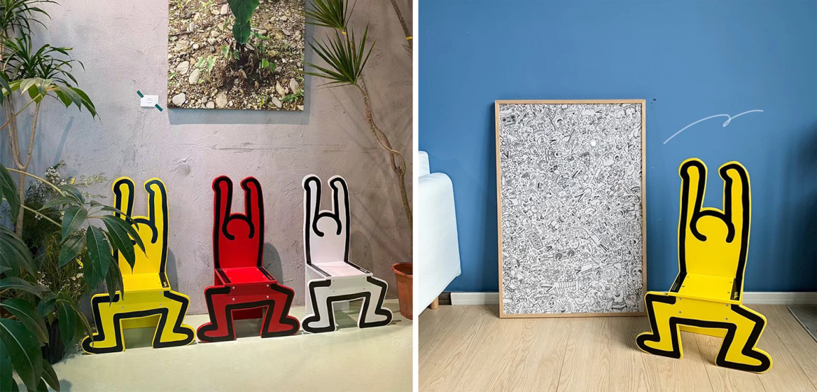 Детский стул Chaise Keith Haring Dancer Vilac Желтый